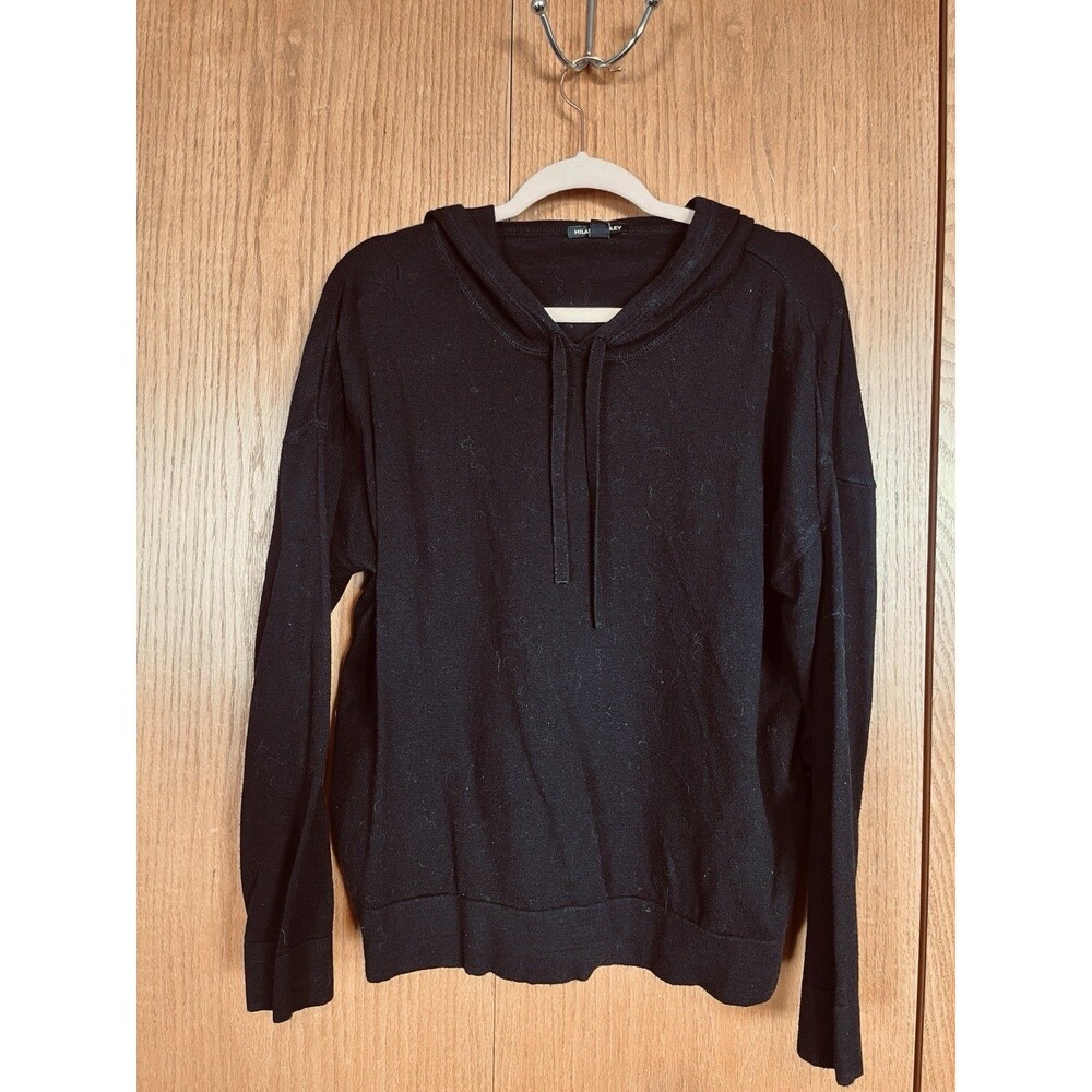 Hilary Radley Black Long Sleeve Pullover Sweater Hoodie Women's XL